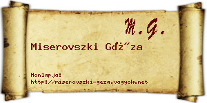 Miserovszki Géza névjegykártya
